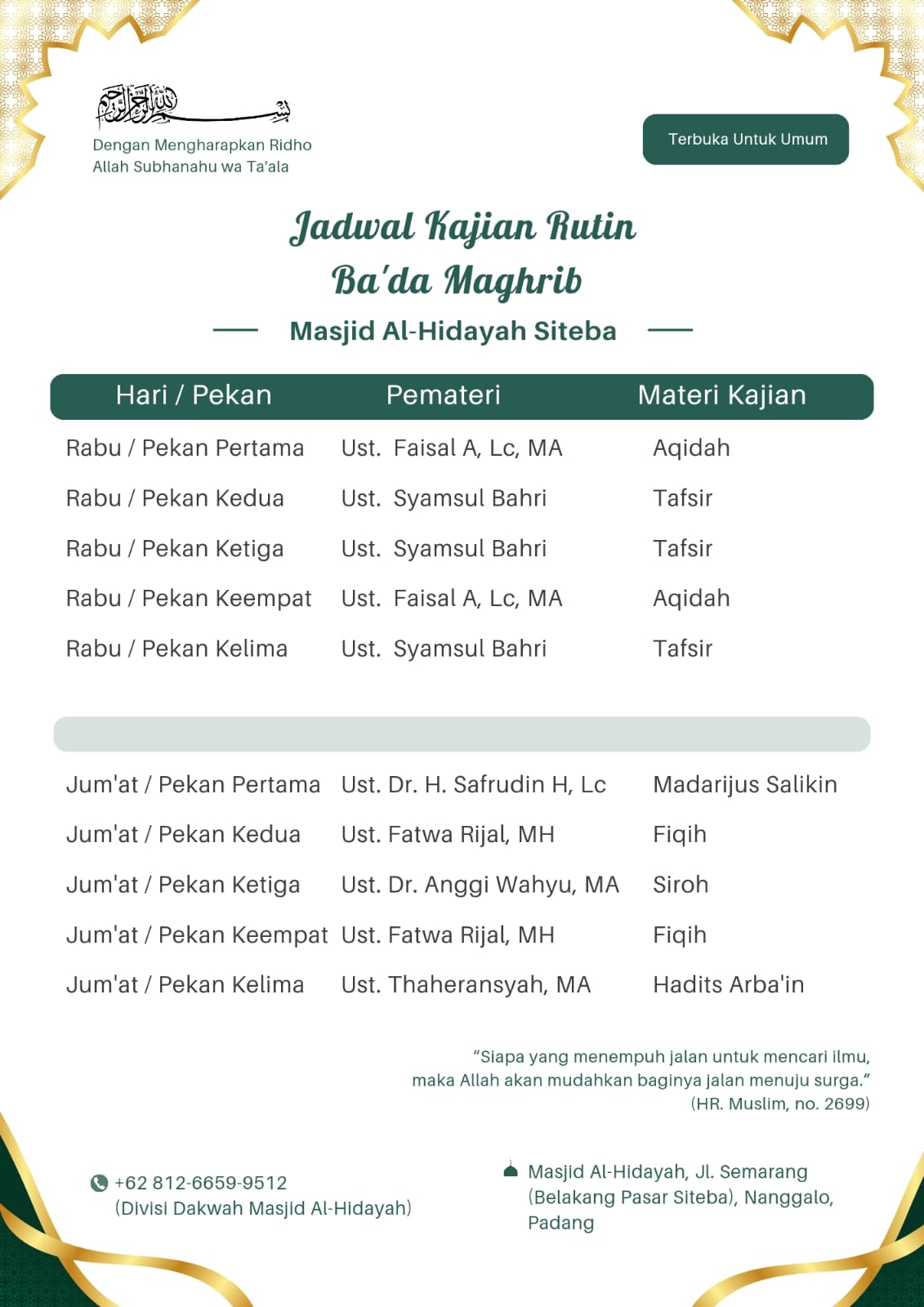 Pengajian Madarijus Salikin